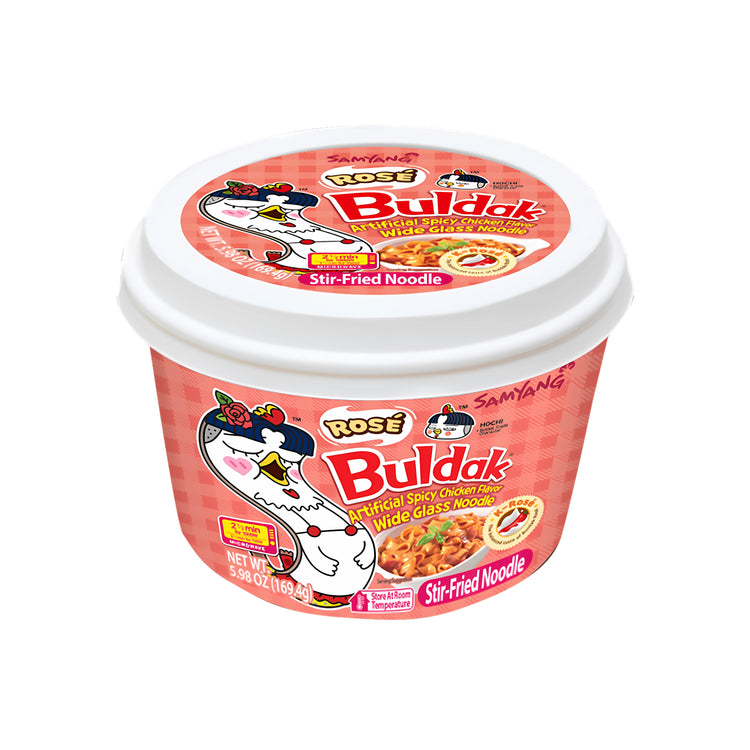 Buldak Wide Glass Noodle Rose (Korea)