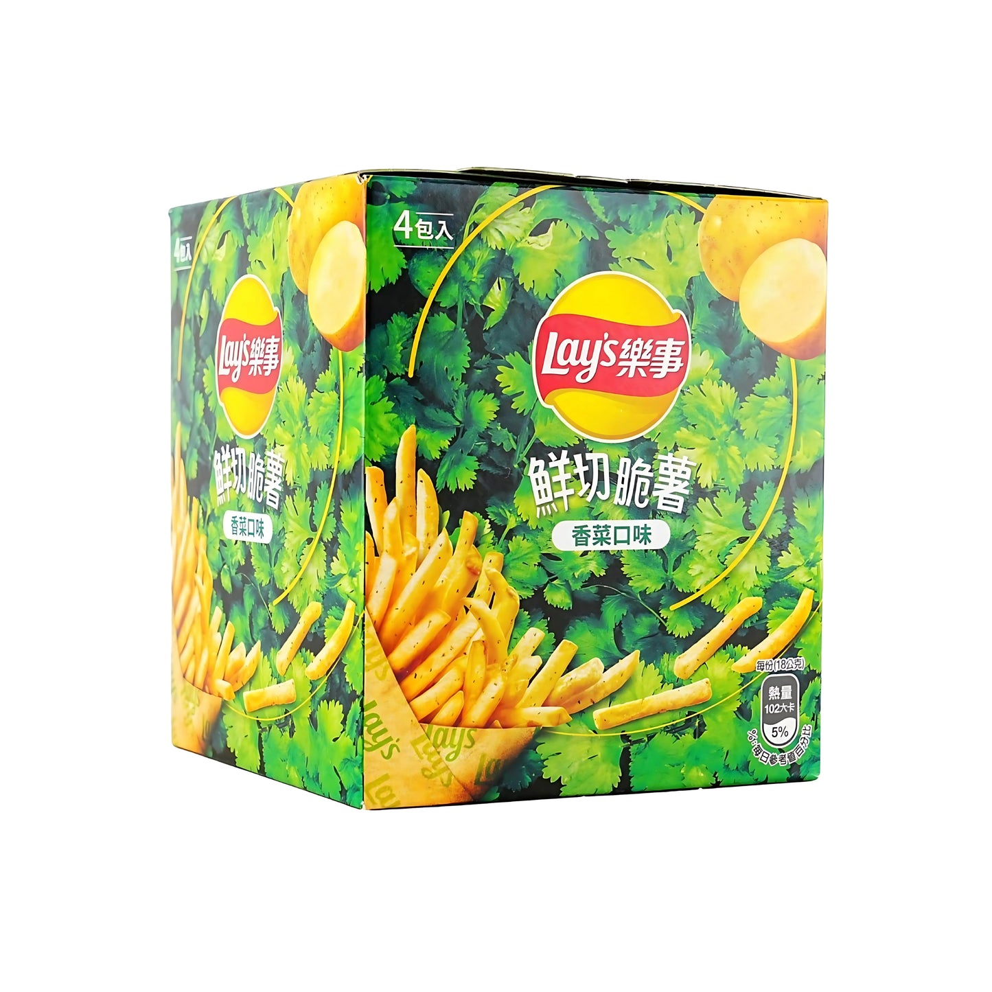 Lay's Cilantro Flover Fresh Cut Crispy Fries 4 Pack (Taiwan)