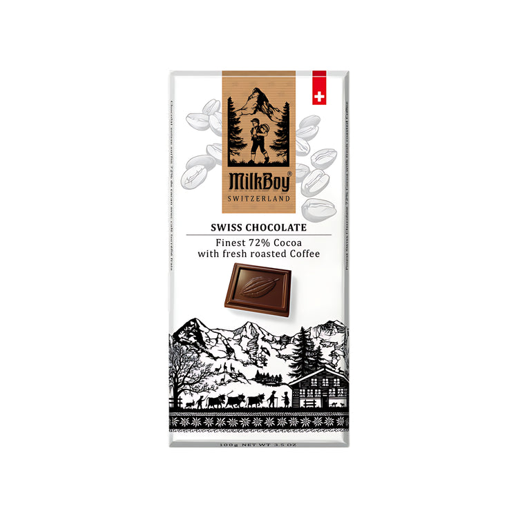 Milkboy Dark Chocolate 72% Cocoa With Fresh Roasted Coffee Bar (3.5oz)(Switzerland)