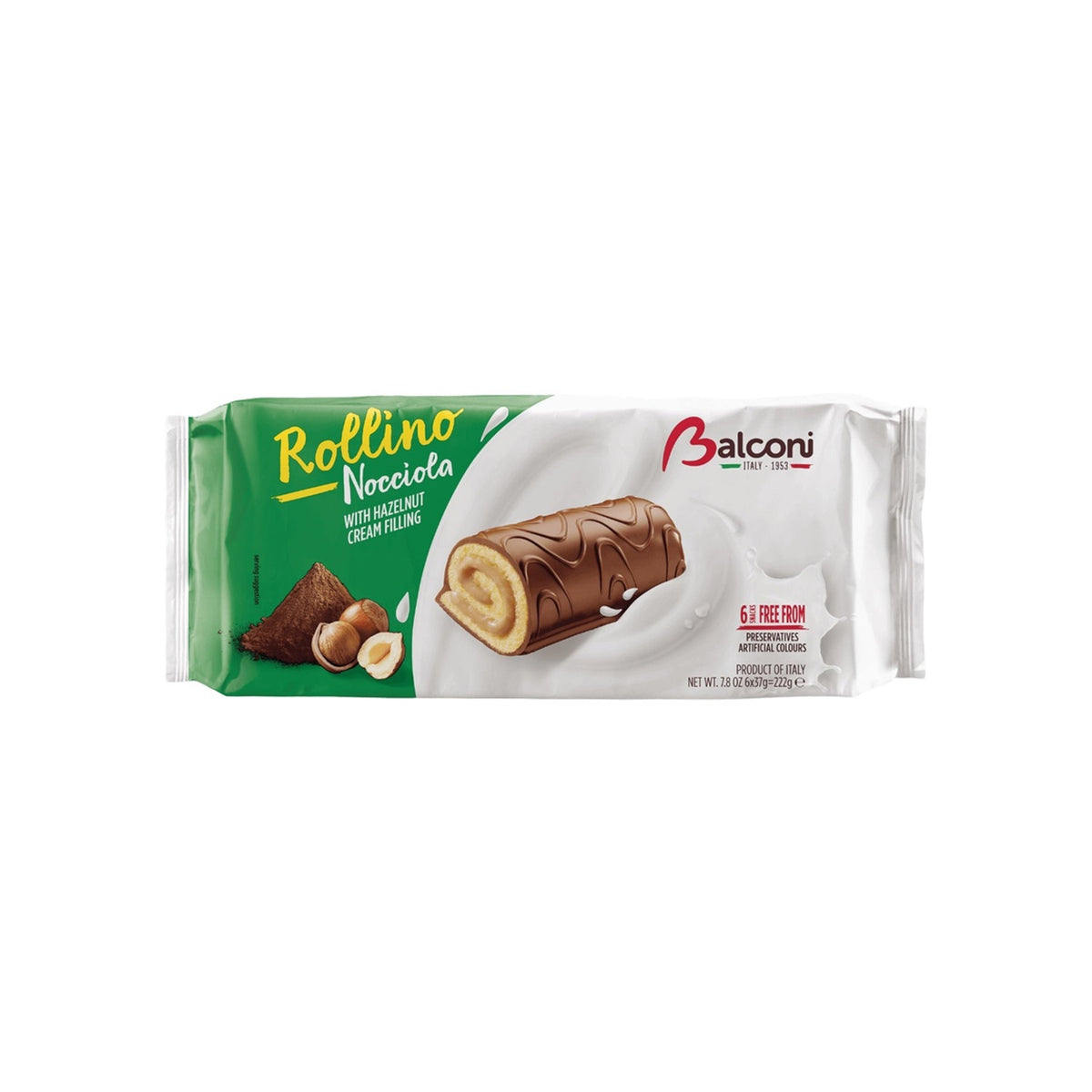 Balconi Rollino Hazelnut Mini Cakes 6-Pack (Italy)