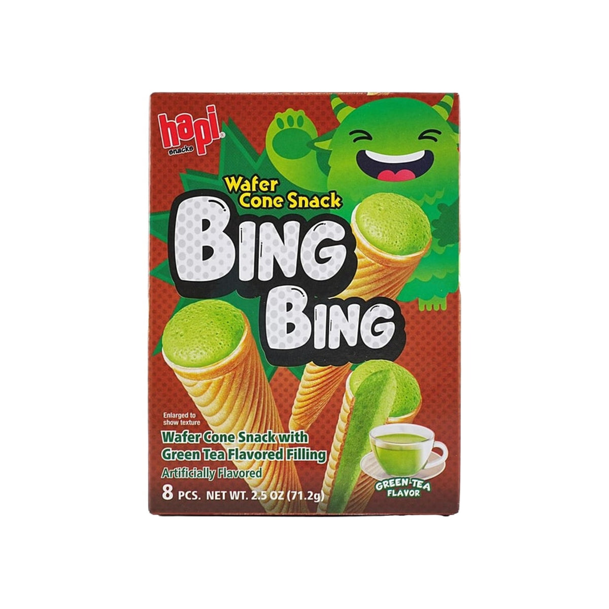 Hapi Bing Bing Green Tea Ice Cream Cone Snacks (Korea)