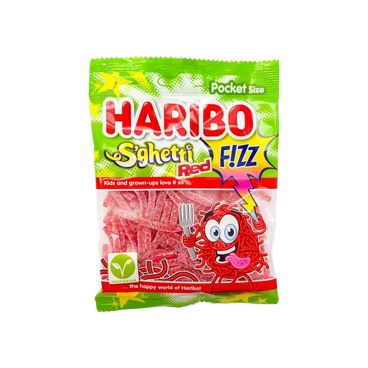 Haribo S'ghetti Red Veggie Sour String Candy (Germany)