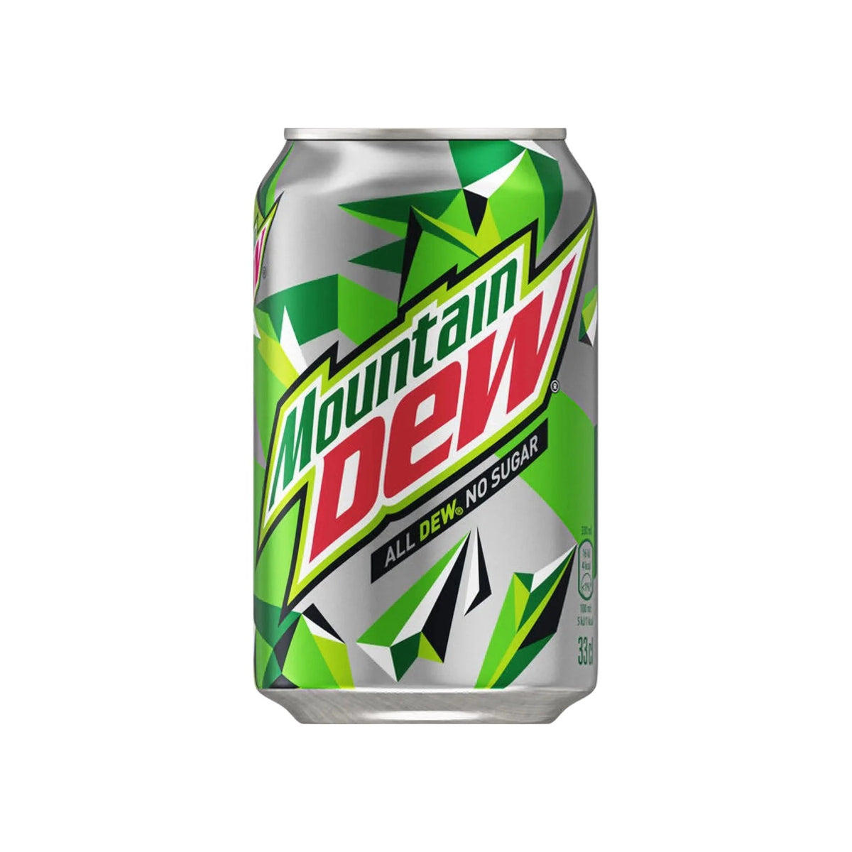Mountain Dew No Sugar Citrus Soda Can (Denmark)