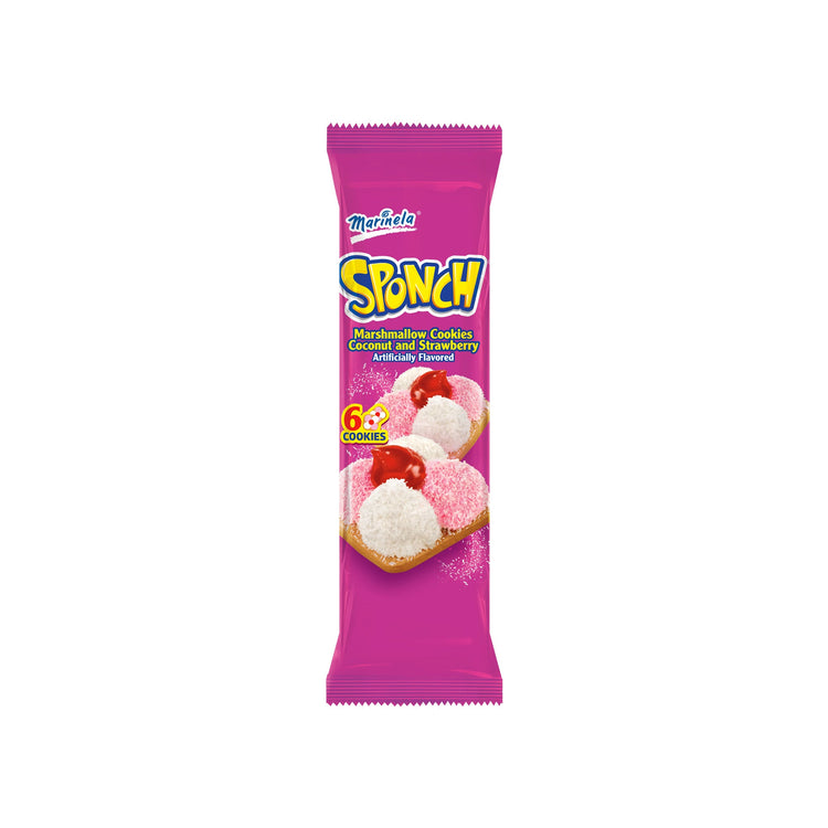 Marinela Sponch Marshmallow Cookies Coconut & Strawberry (Mexico)