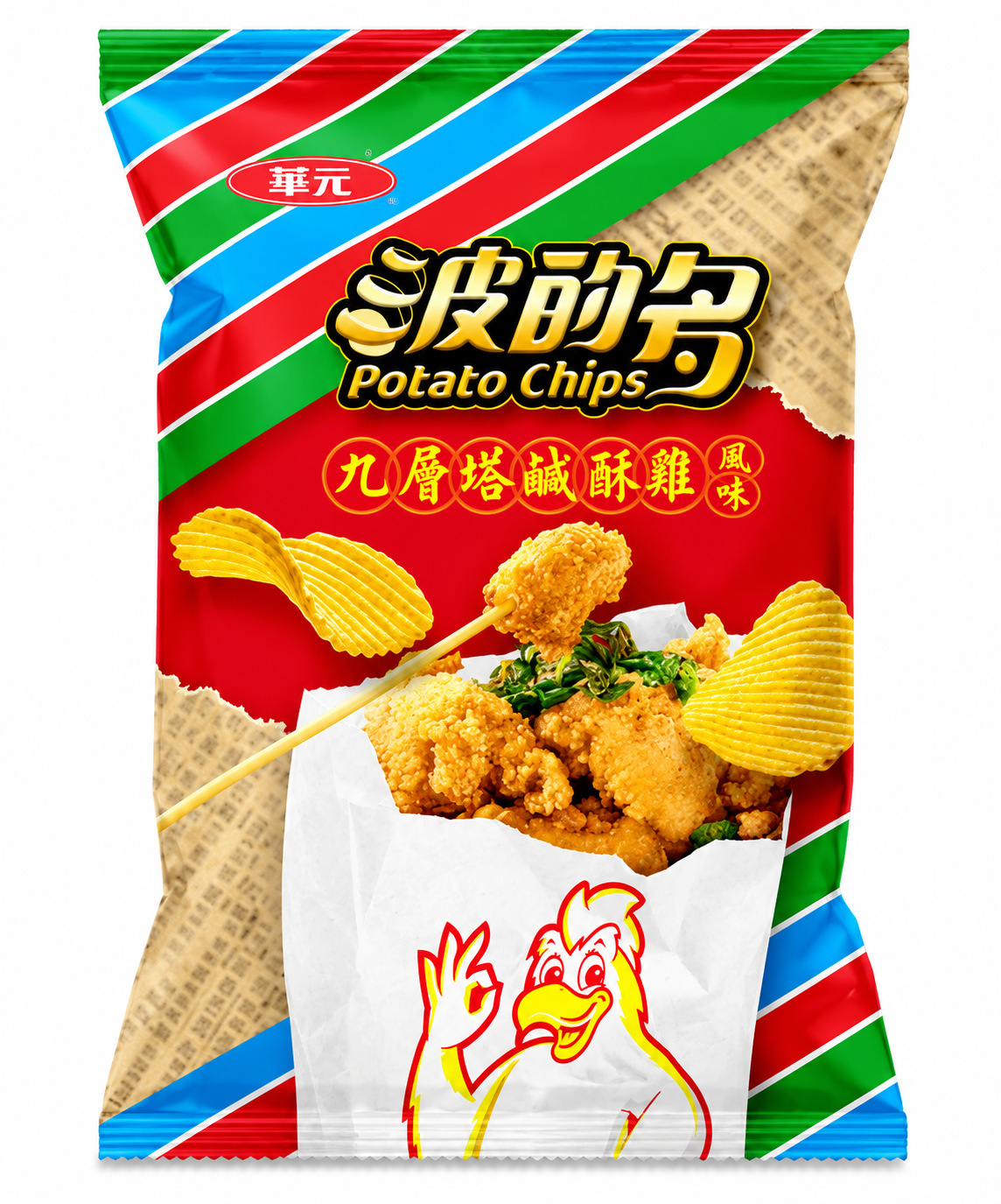 Hwa Yuan Potato Chips Basil Popcorn Chicken (Taiwan)