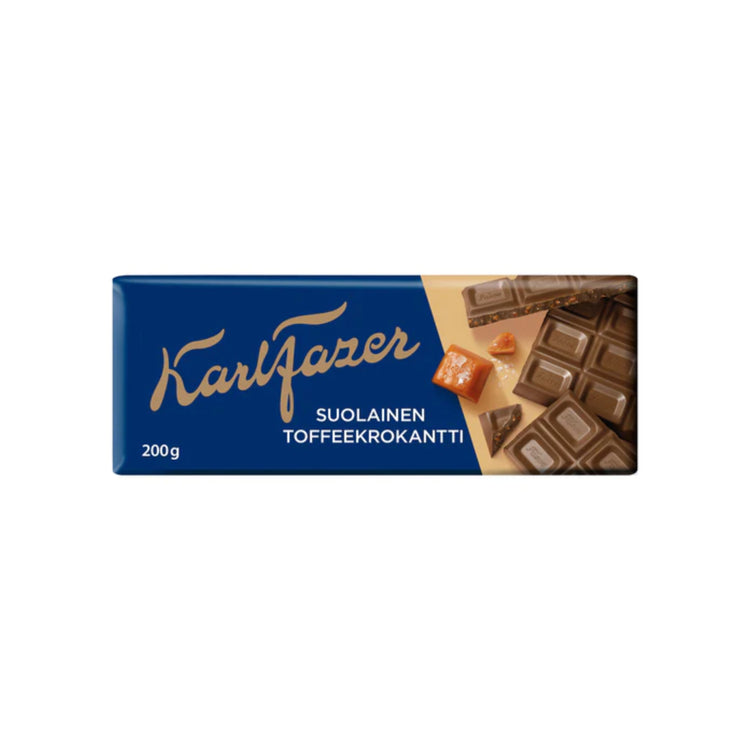 Fazer Salty Toffee Crunch Milk Chocolate Bar (7.05oz)(Finland)