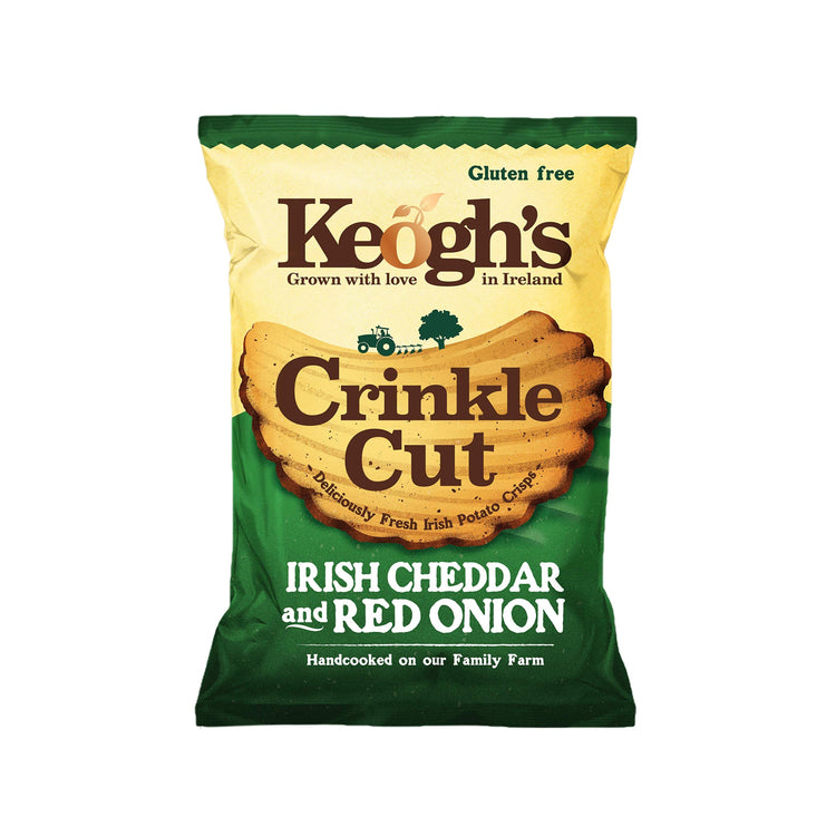 Keogh's Irish Cheddar & Red Onion Crinkle Cut Crisps (Ireland)
