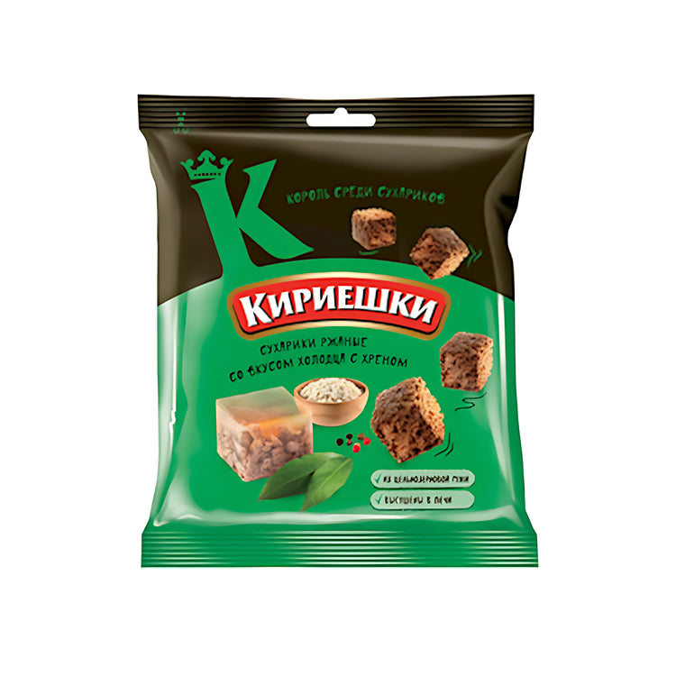 Kirieshki Rye Croutons Holodets Flavor (Russia)