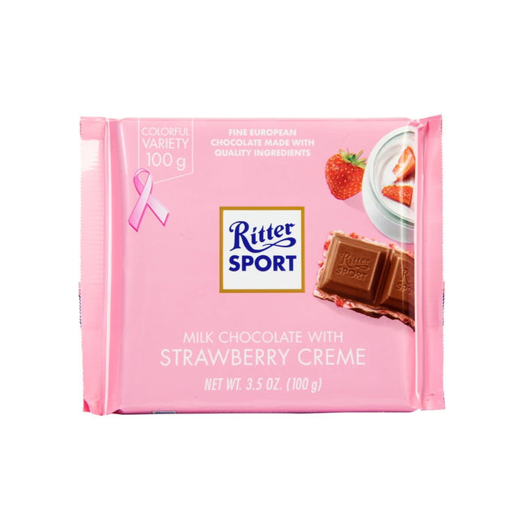 Ritter Sport Milk Chocolate With Strawberry Crème Bar (Germany)