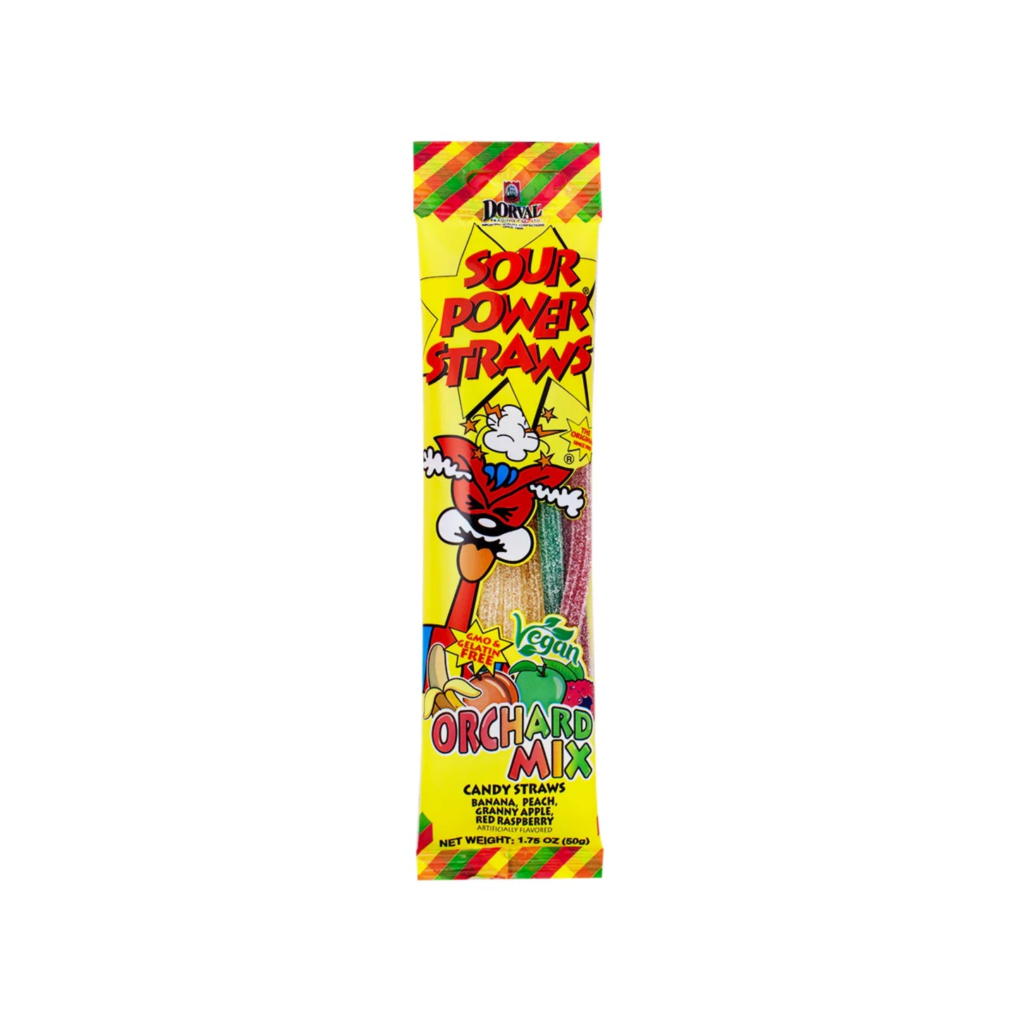 Dorval Sour Power Candy Straws Orchard Mix (Netherlands)