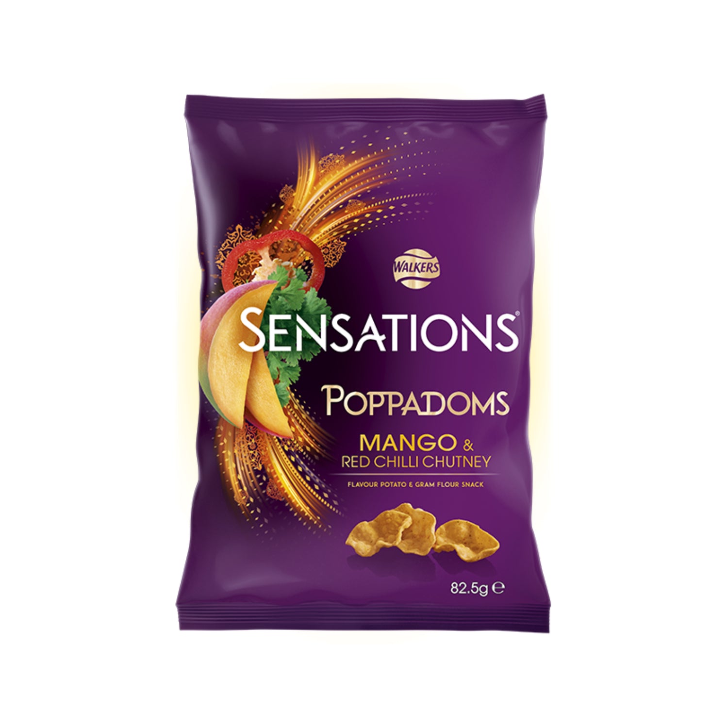 Poperdom Pack Walkers Poppadoms Mango & Chutney (UK)