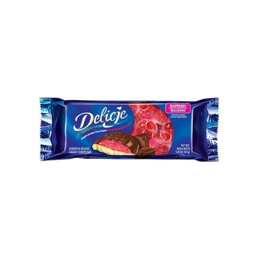 Delicje Raspberry Jelly Chocolate Covered Biscuits (Poland)