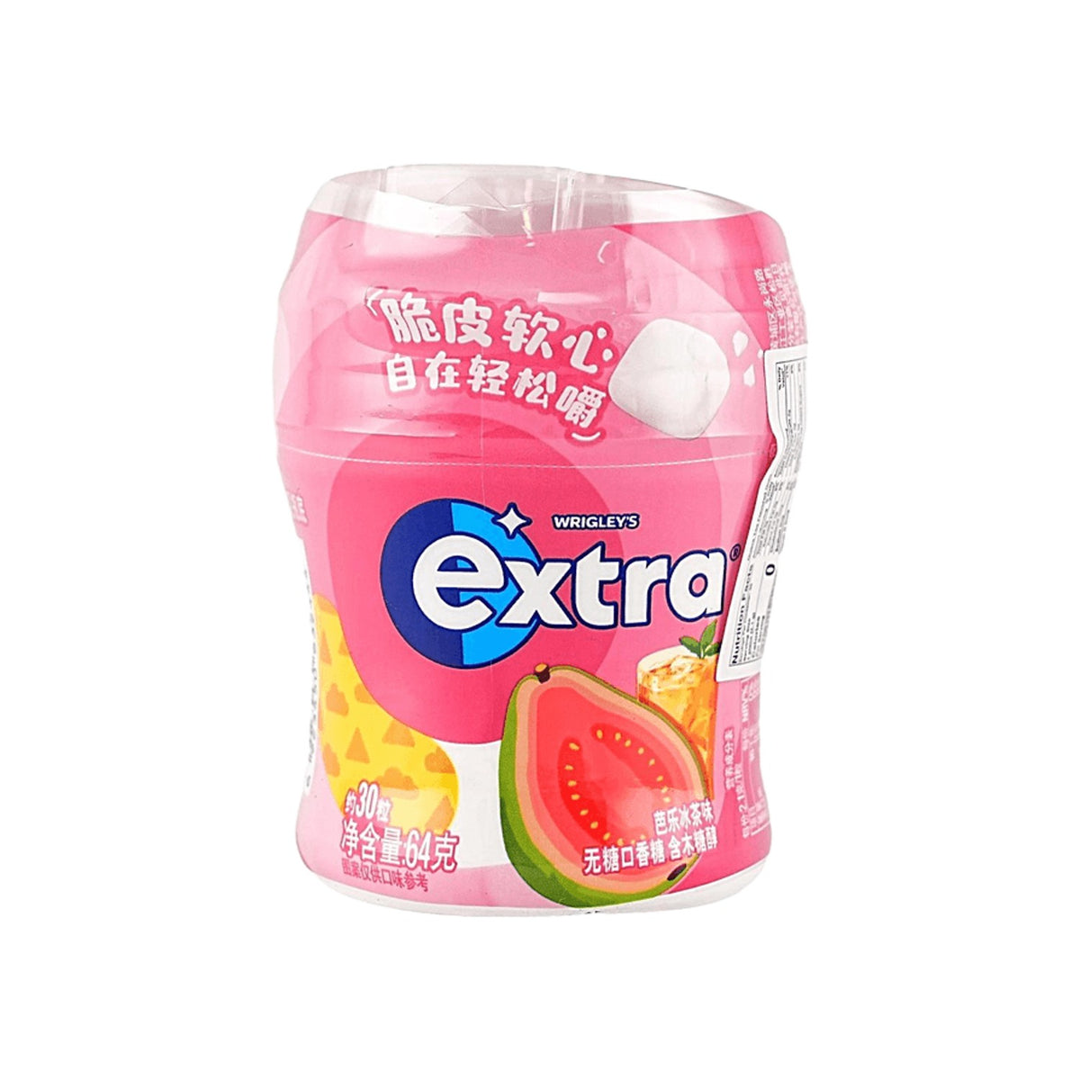 Extra Crispy Soft Center Guava Iced Tea Sugar-Free Chewing Gum 30 Pieces (China)