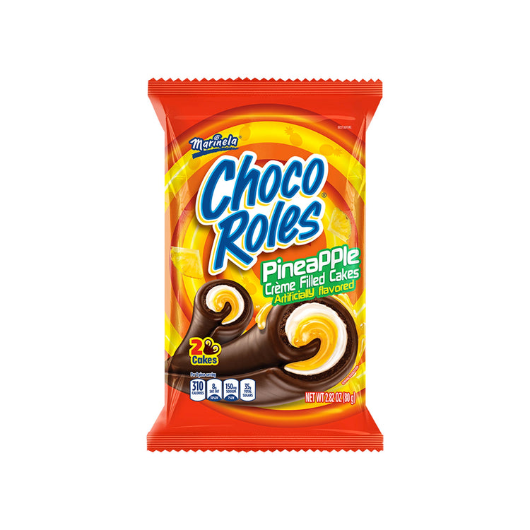 Marinela Choco Roles Pineapple Crème Filled Cakes (Mexico)