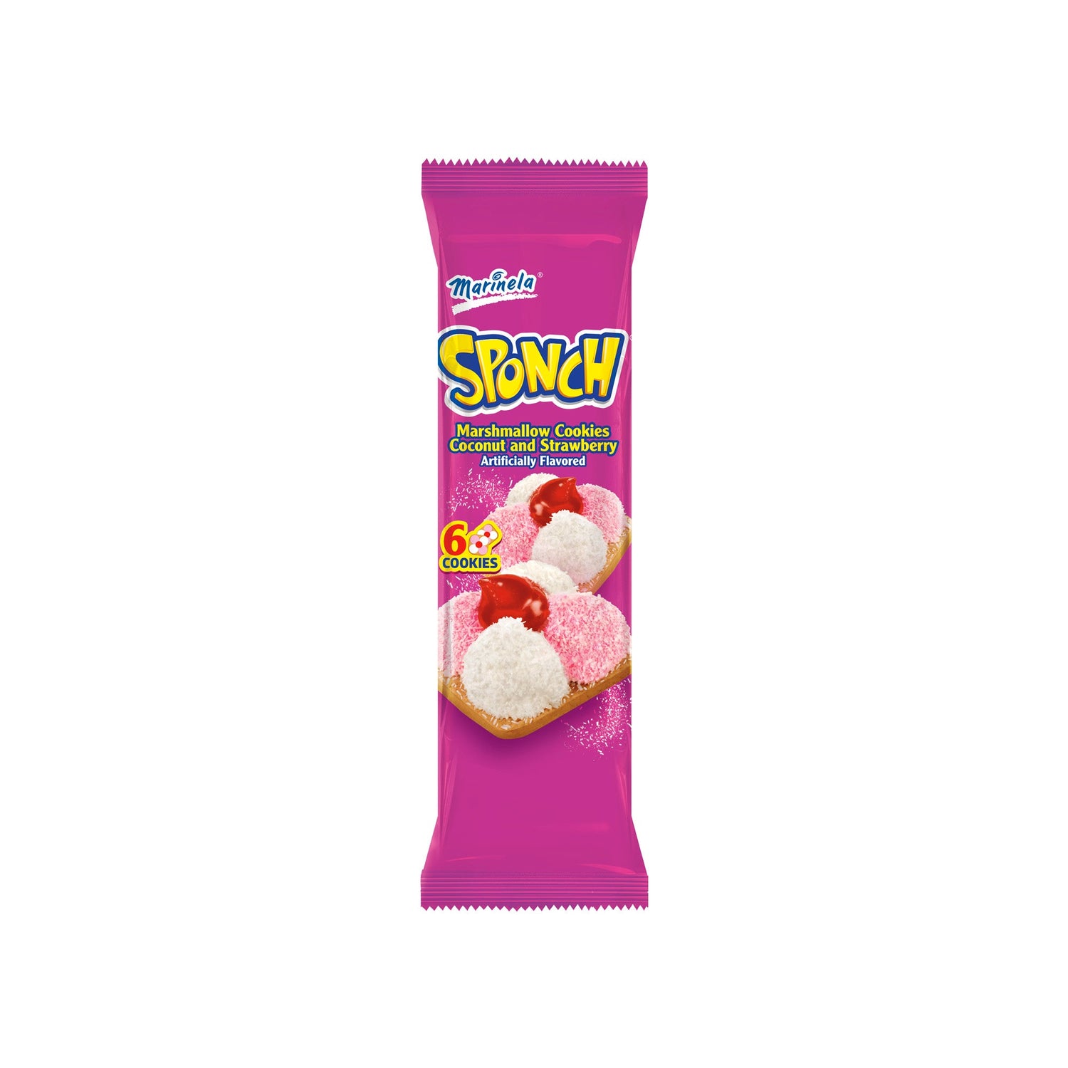 Marinela Sponch Marshmallow Cookies Coconut And Strawberry Mexico 1245